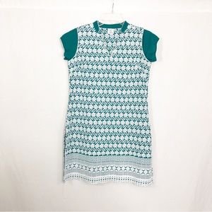 Naari Indian Kurti Floral Tunic Top, Size 38, US Size Small, Green White
